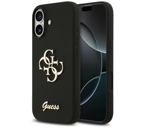 Guess Silicone Big 4G Script do iPhone 17 czarny