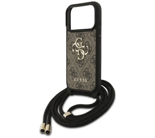 Guess 4G Big Logo Cord Stap Crossbody do iPhone 17 Pro Brązowy