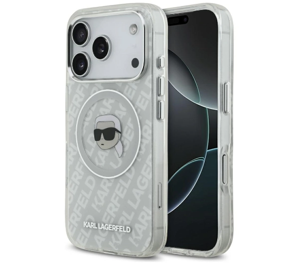 Karl Lagerfeld IML Karl Head Logo MagSafe do iPhone 17 Pro Max Szary