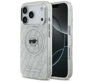 Karl Lagerfeld IML Karl Head Logo MagSafe do iPhone 17 Pro Max Szary