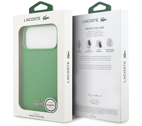 Lacoste Petit Pique Lacquer Logo MagSafe do iPhone 17 Pro Max estragon