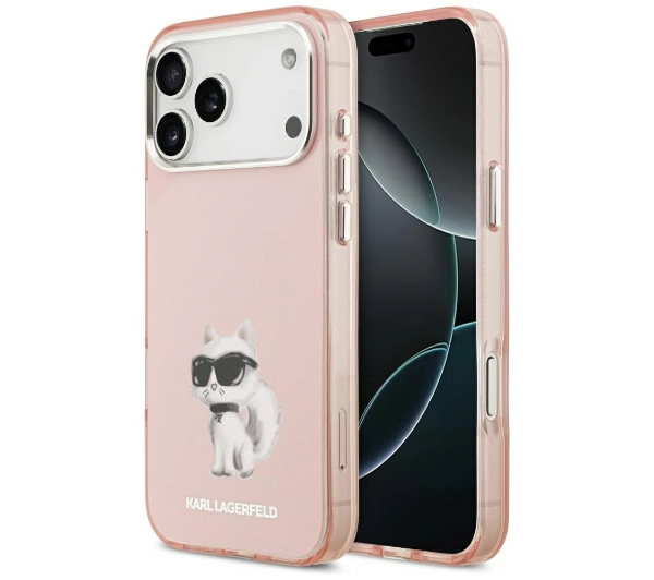 Karl Lagerfeld IML Aquarelle Choupette & Logo MagSafe do iPhone 17 Pro Max Różowy