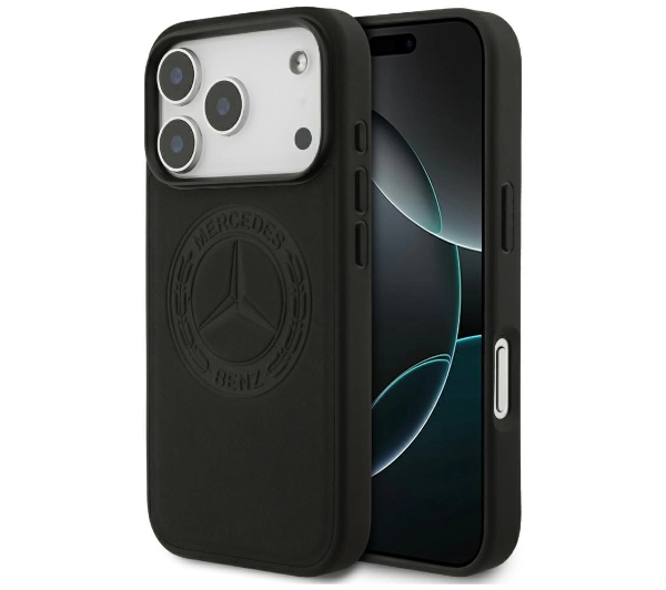 Mercedes-Benz Leather Vintage Logo MagSafe do iPhone 17 Pro czarny