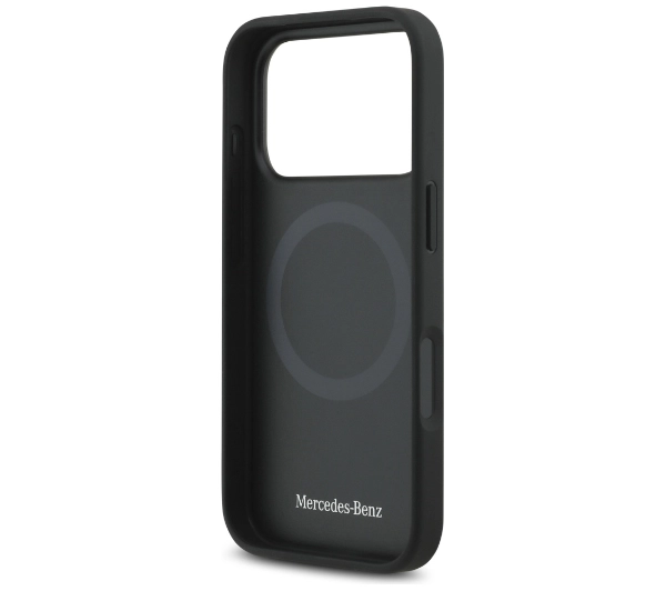 Mercedes-Benz Plain Smooth Leather MagSafe do iPhone 17 Pro czarny