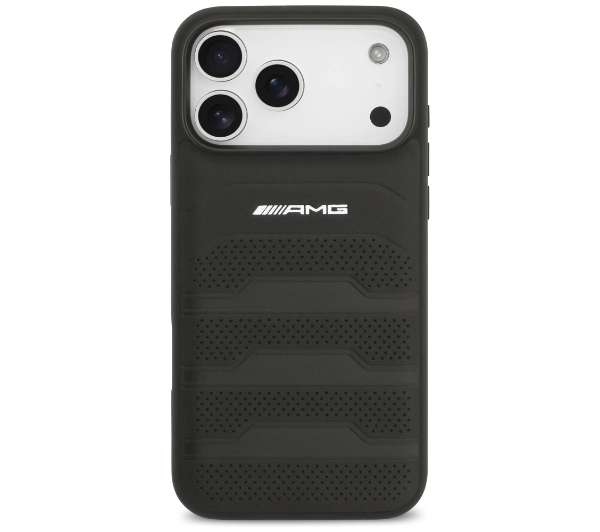AMG Leather Debossed Lines Logo do iPhone 17 Pro Max czarny