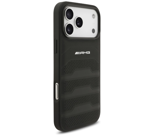 AMG Leather Debossed Lines Logo do iPhone 17 Pro Max czarny