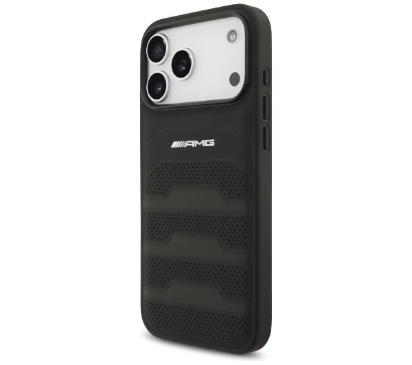 AMG Leather Debossed Lines Logo do iPhone 17 Pro Max czarny