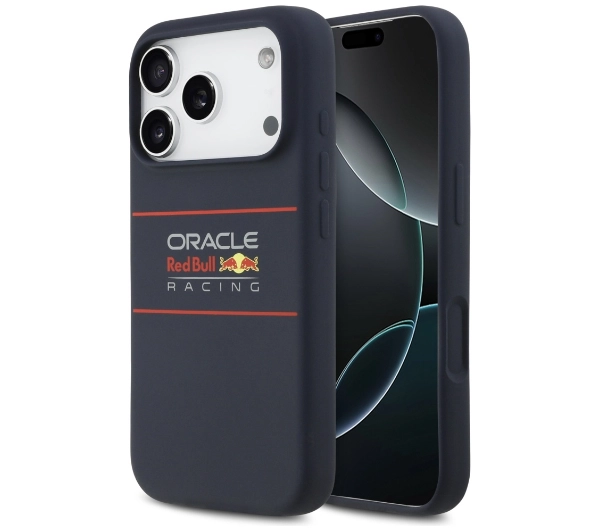 Red Bull Racing Silicone Horizontal Centered Logo MagSafe do iPhone 17 Pro Granatowy