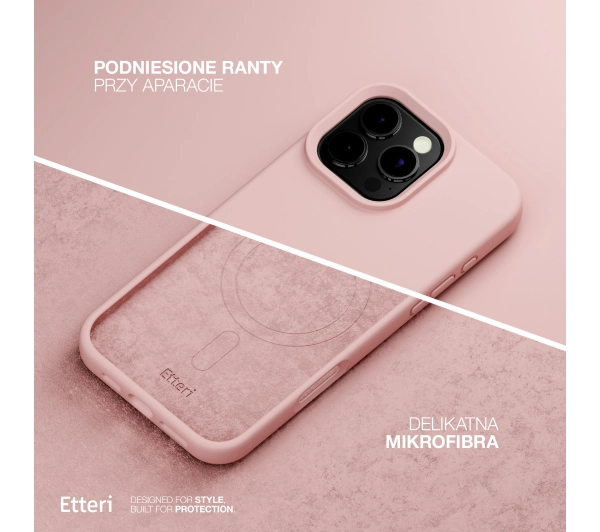 Etteri Silicone Case do iPhone 15 Pro Max Różowy