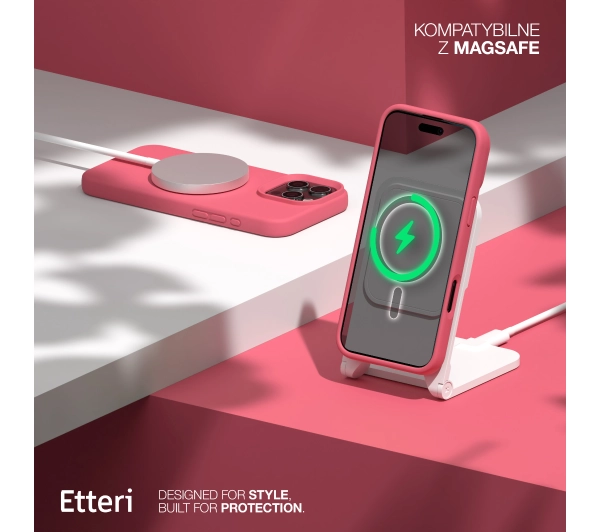 Etteri Silicone Case do iPhone 16 Pro Max Malinowy