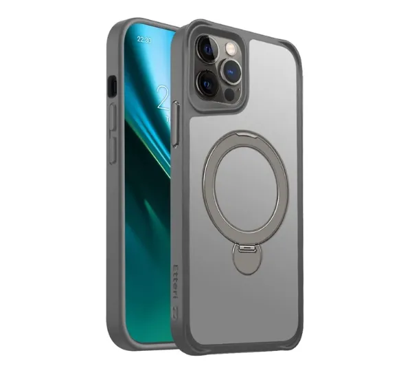 Etteri Matt Mag Ring do iPhone 12 / 12 Pro Szary