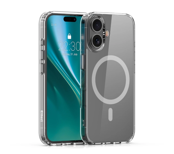 Etui ETTERI Color Mag do Apple iPhone 16 Plus Przezroczysto-szary