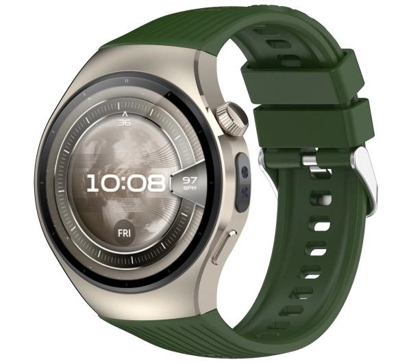 Bizon Strap Watch Silicone S do Huawei Watch 5 42 mm ciemnozielony