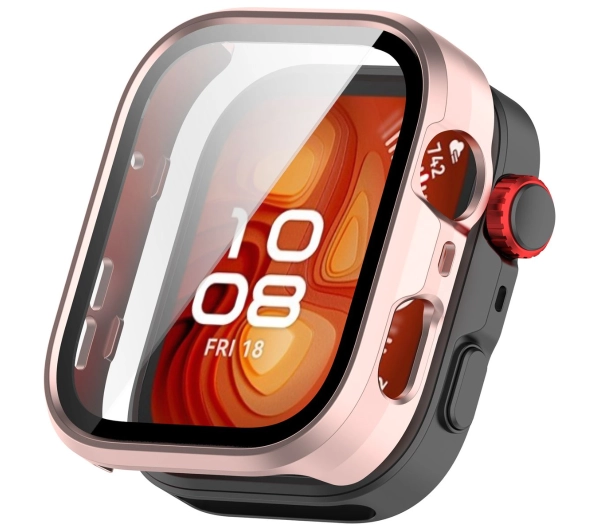 Bizon ze szkłem do Huawei Watch Fit 4 Pro satynowo różowy