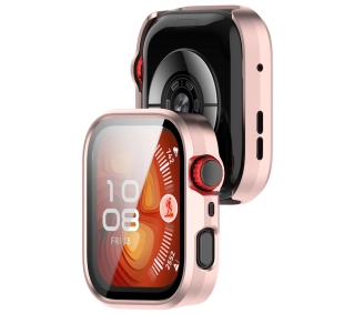 Bizon ze szkłem do Huawei Watch Fit 4 Pro satynowo różowy