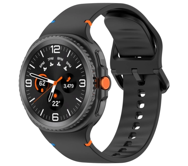 Bizon Strap Watch Silicone G do Samsung Galaxy Watch 8 40 mm / 44 mm / Samsung Galaxy Watch 8 Classic 46 mm czarny