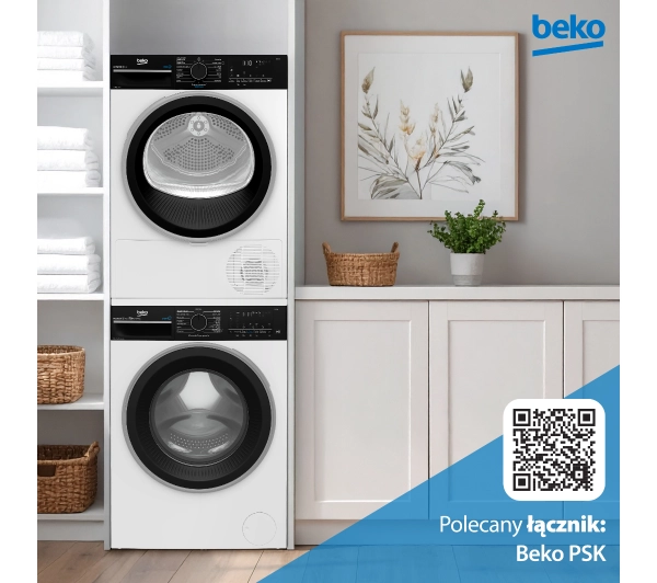 Beko pralka bPro500 B5WFT694111WBPBB SaveWater 9kg 1400obr/min + suszarka bPro500 B5T692411WBPBB SaveWater 52,1cm 9kg - Kup na Raty - RRSO 0%
