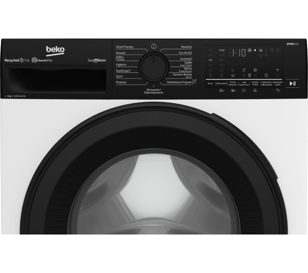 Beko pralka bPro500 B5WFT694111WBPBB SaveWater 9kg 1400obr/min + suszarka bPro500 B5T692411WBPBB SaveWater 52,1cm 9kg - Kup na Raty - RRSO 0%