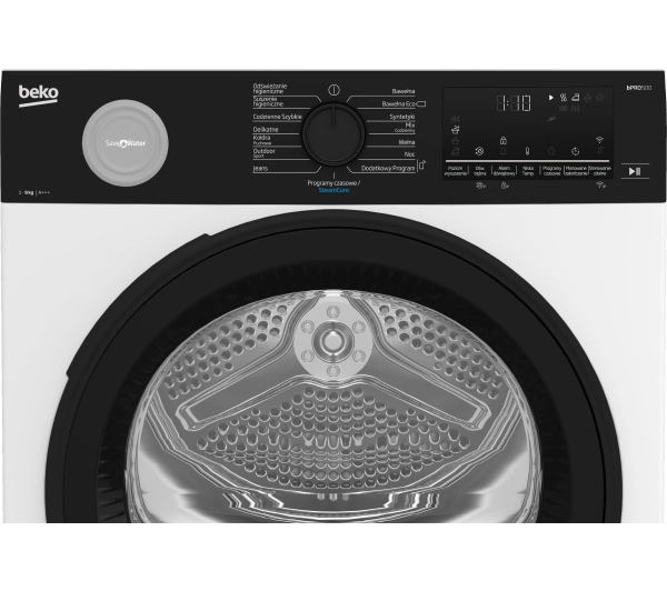 Beko pralka bPro500 B5WFT694111WBPBB SaveWater 9kg 1400obr/min + suszarka bPro500 B5T692411WBPBB SaveWater 52,1cm 9kg - Kup na Raty - RRSO 0%