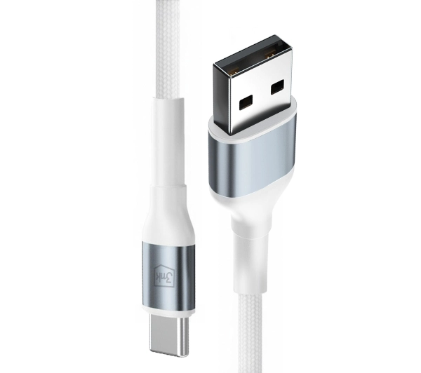 3mk Hyper Cable N-SERIES USB-A do USB-C 1m 9V/2A 18W Biały