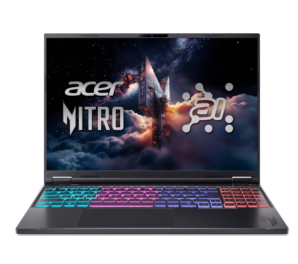 Acer Nitro 16 AI AN16-61 16" 180Hz Ryzen AI 9 365 32GB RAM 1TB Dysk SSD RTX5070Ti DLSS4 Win11 Czarny Funkcje AI