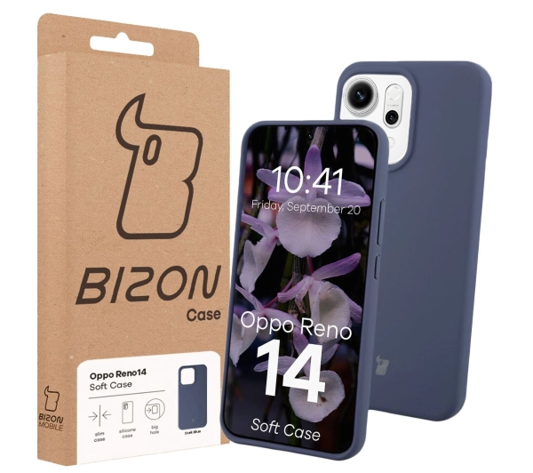 Bizon Silikonowe Soft do Oppo Reno14 Granatowy