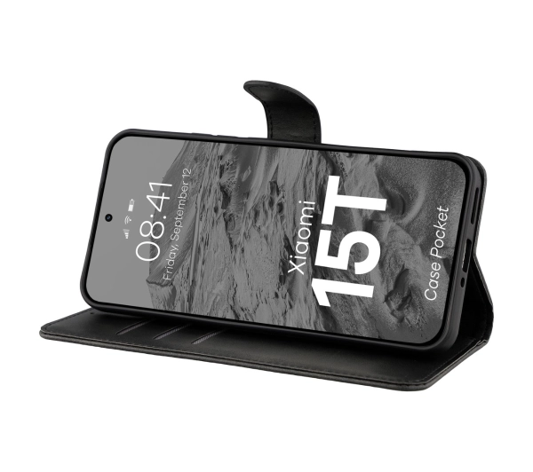 Bizon z klapką Pocket do Xiaomi 15T Czarny