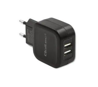 Qoltec 50185 2x USB-A 12W Czarny