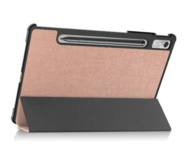 Bizon Case Tab Croc z klapką do Lenovo Xiaoxin Pad Pro 2022 / P11 Pro Gen 2 Różowozłoty