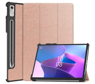 Bizon Case Tab Croc z klapką do Lenovo Xiaoxin Pad Pro 2022 / P11 Pro Gen 2 Różowozłoty