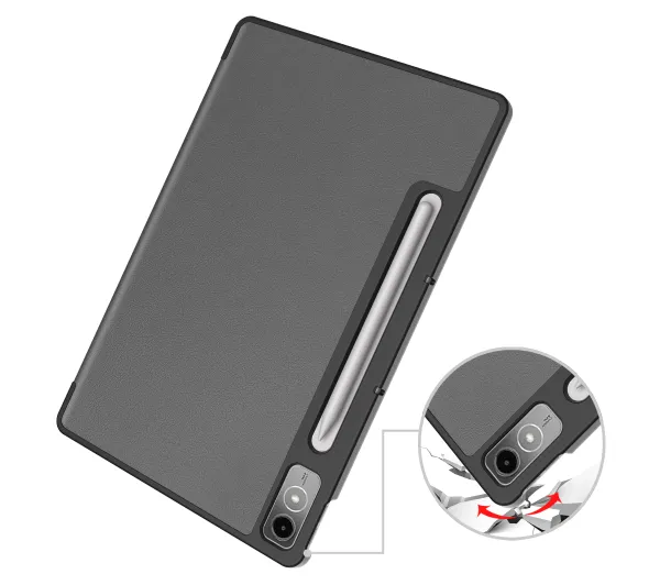 Bizon Case Tab Croc z klapką do Lenovo Tab P12 Szary