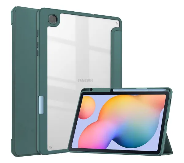 Bizon Case Tab Clear Matt z klapką do Samsung Galaxy Tab S6 Lite 2024/2022/2020 Ciemnozielony