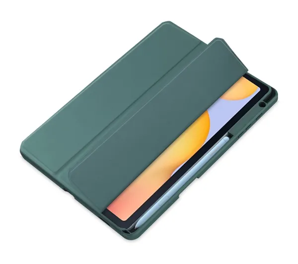 Bizon Case Tab Clear Matt z klapką do Samsung Galaxy Tab S6 Lite 2024/2022/2020 Ciemnozielony