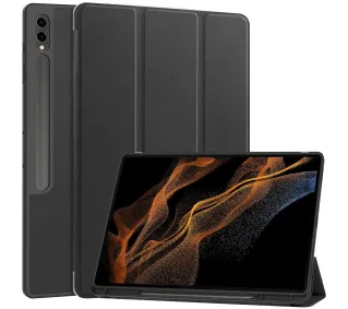 Bizon Case Tab Lizard z klapką do Samsung Galaxy Tab S10 Ultra / S9 Ultra Czarny