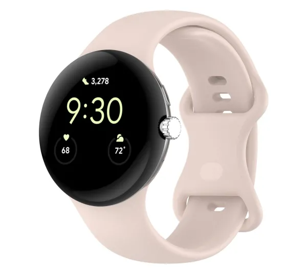Bizon Strap Watch Silicone S do Google Pixel Watch 4 / 3 45mm Jasnoróżowy
