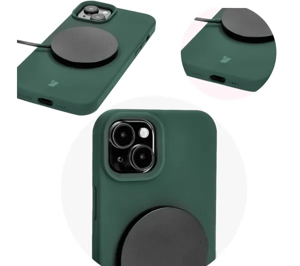 Bizon Soft Case do Apple iPhone 15 Plus Ciemnozielony