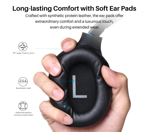 Tozo H10 Nauszne Bluetooth 5.3 Czarny