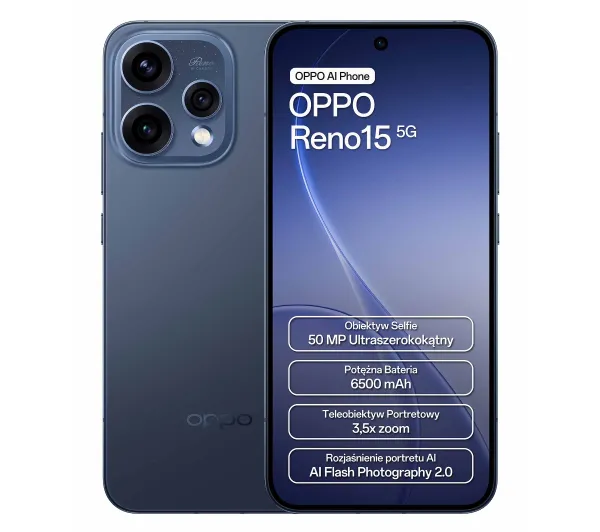 OPPO Reno15 5G 8/512GB 6,59" 120Hz 50Mpix Granatowy
