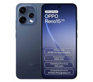OPPO Reno15 5G 8/512GB 6,59" 120Hz 50Mpix Granatowy - Kup na Raty - RRSO 0%