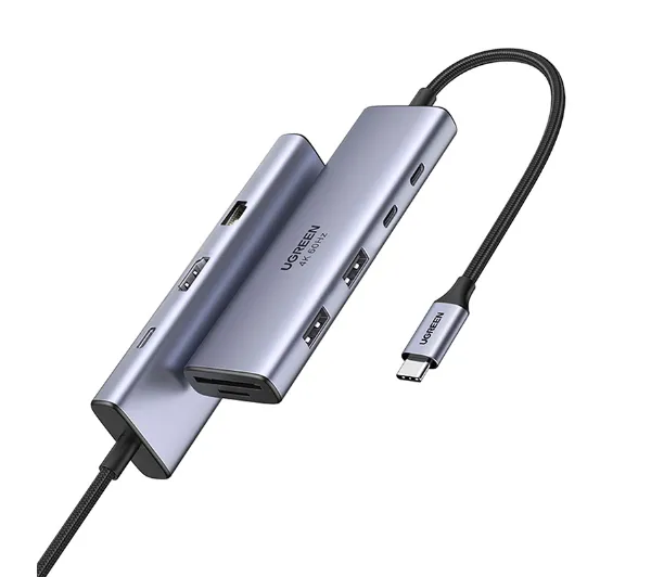 UGREEN CM498 USB-C USB HDMI VGA RJ45 SD PD Szary