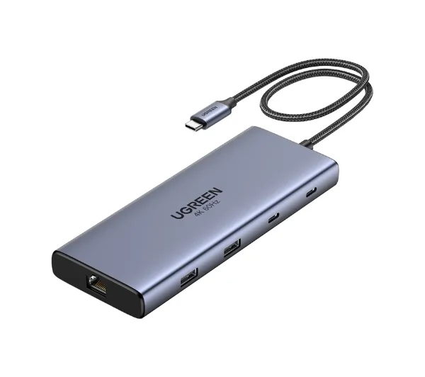UGREEN CM639 10w1 HDMI USB RJ45 SD Szary