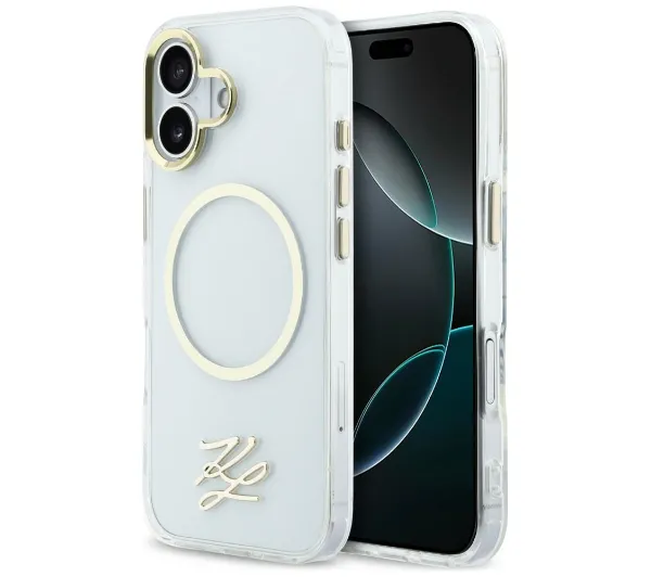 Karl Lagerfeld IML KL Script Logo MagSafe do iPhone 17 Przezroczysty