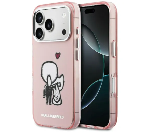 Karl Lagerfeld Karl & Choupette Back MagSafe do iPhone 17 Pro Max Różowy