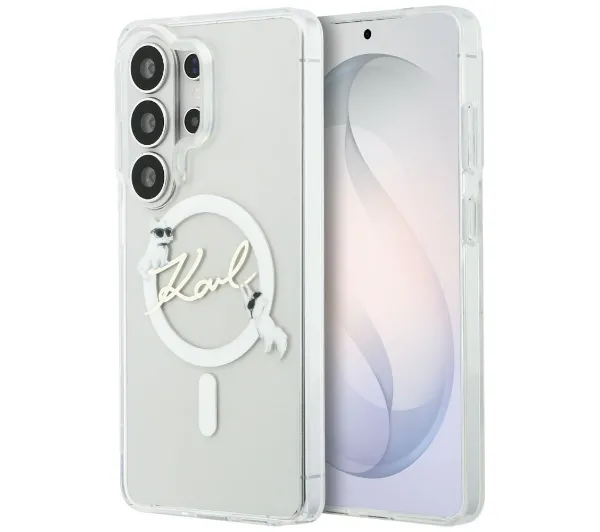 Karl Lagerfeld IML KC Script MagSafe do Galaxy S26 Ultra Przezroczysty