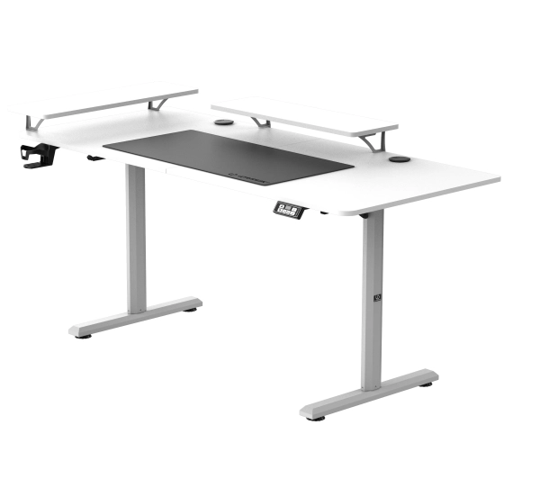 Biurka gamingowe - Ultradesk HIGHLANDER XXL 160cm Regulacja wysokości Biały