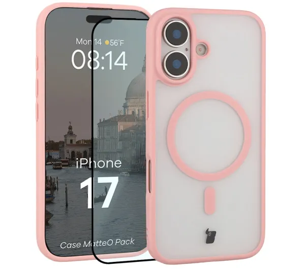 Bizon Case MatteO Pack do iPhone 17 Jasnoróżowy