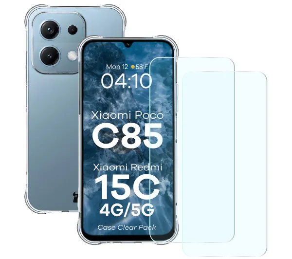 Bizon Case Clear Pack do Xiaomi Redmi 15C 4G / 5G / POCO C85 4G Przezroczysty