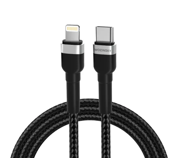 Wozinsky WNBCL1 PD 30W Lightning do USB-C 1m Czarny