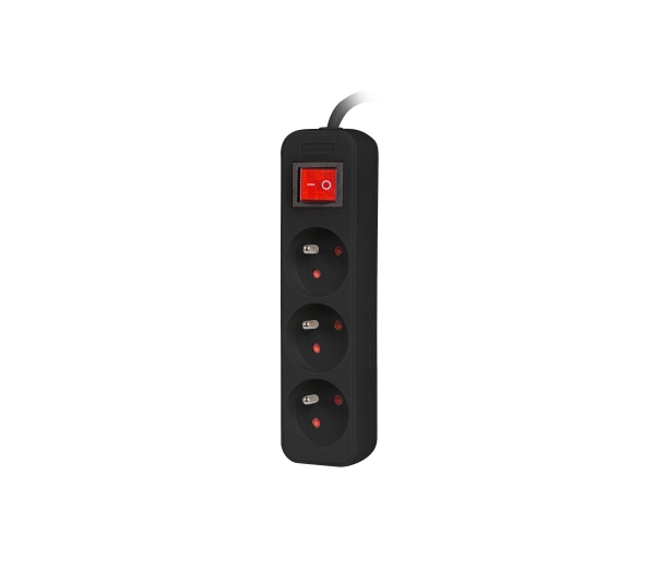Lanberg PS1-03E-0300-BK 3 gniazda 3m Czarny