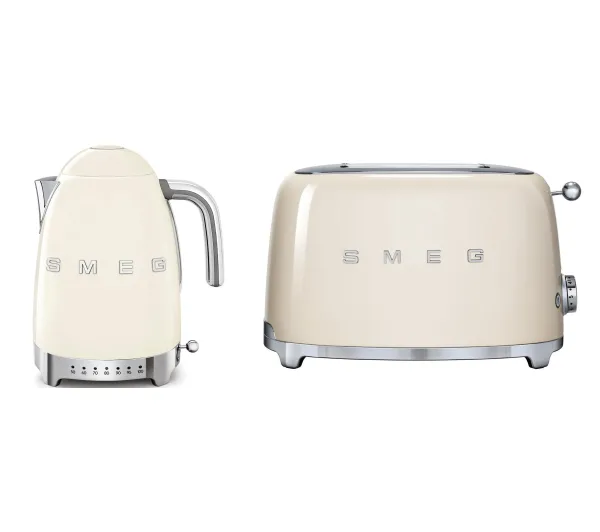 Czajniki elektryczne - Smeg KLF04CREU 1,7l 2400W Regulacja temperatury + TSF01CREU